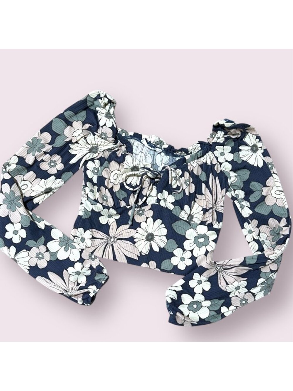 Lush Floral Long Sleeve Top size XS